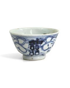30ml Mid-late Qing, B&W porcelain teacup