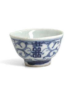 33ml Mid-late Qing, B&W porcelain teacup